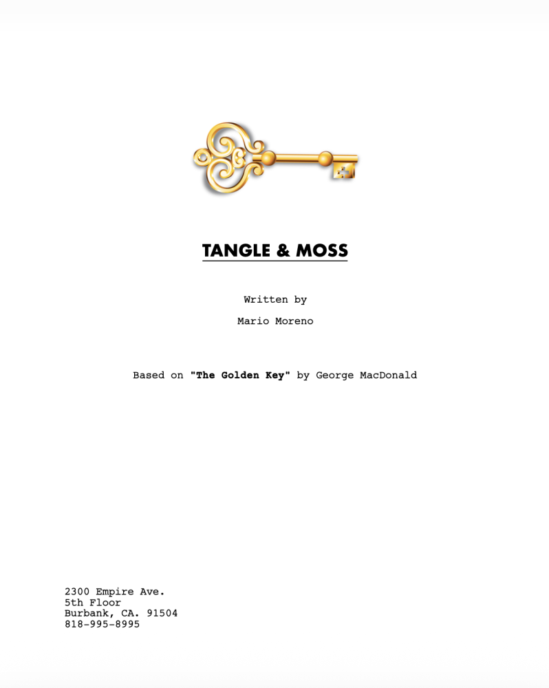 Example screenplay title page exported in standard day mode with a white background