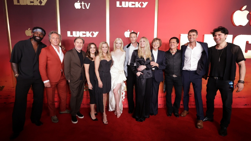 The cast and creative team of 'Lucky' at the show's world premiere