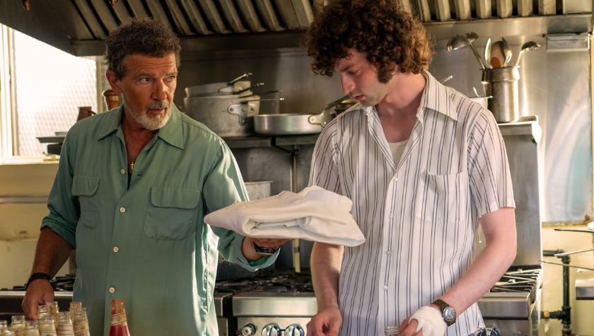 Antonio Banderas and Dominic Sessa in 'Tony'