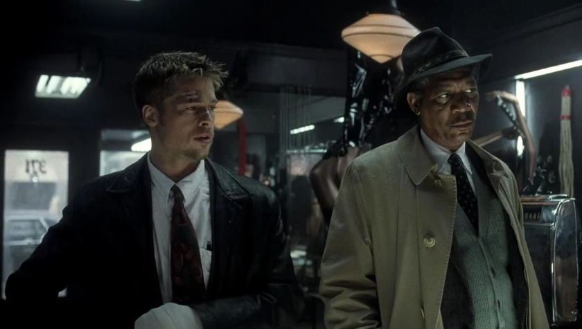 Brad Pitt and Morgan Freeman in 'Se7en'