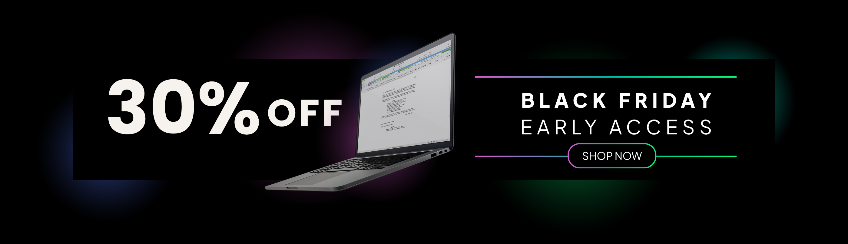 Black Friday Early Access: 30% off Final Draft Suite. Shop now.