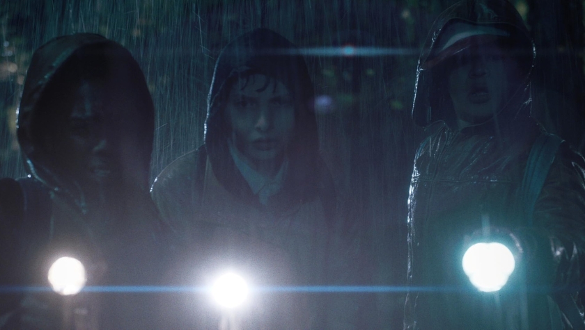 Caleb McLaughlin, Finn Wolfhard, and Gaten Matarazzo in 'Stranger Things'