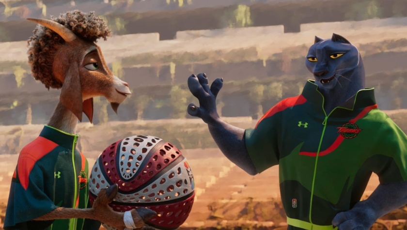 Caleb McLaughlin and Gabrielle Union in 'GOAT'