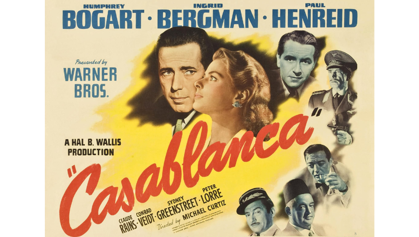 Casablanca Poster featuring Humphrey Bogart, Ingrid Bergman, and Paul Henried