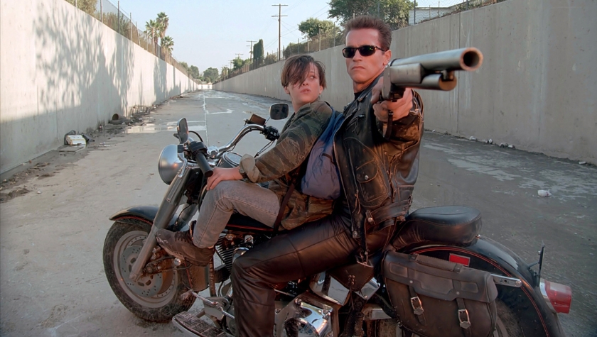Edward Furlong and Arnold Schwarzenegger in 'Terminator 2: Judgment Day'