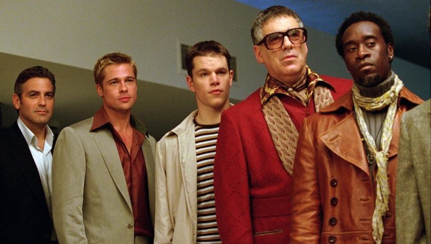 George Clooney, Brad Pitt, Matt Damon, Elliott Gould, and Don Cheadle in 'Ocean's Eleven'
