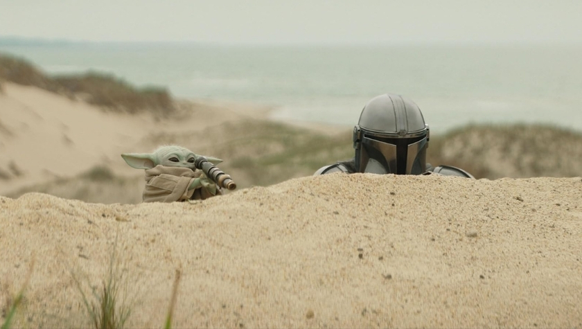 Grogu and Pedro Pascal in 'Star Wars: The Mandalorian and Grogu'