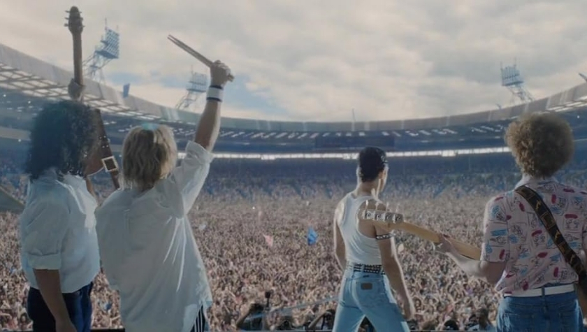 Gwilym Lee, Ben Hardy, Rami Malek, and Joseph Mazzello in 'Bohemian Rhapsody'