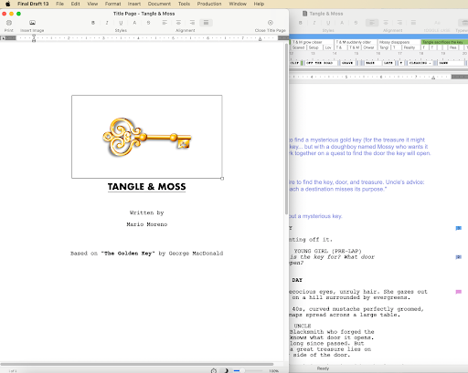 Title page featuring a large key illustration