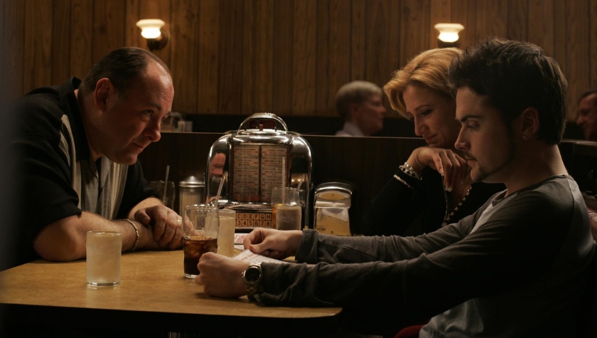 James Gandolfini, Edie Falco, and Robert Iler in 'The Sopranos'