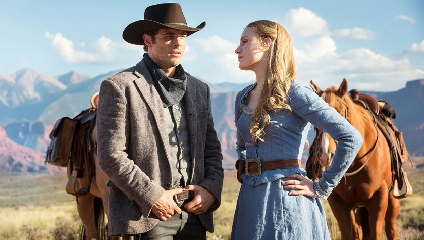 James Marsden and Evan Rachel Wood in 'Westworld' (2016)