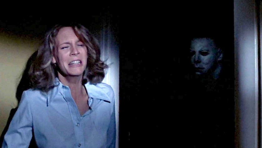Jamie Lee Curtis and Nick Castle in 'Halloween'