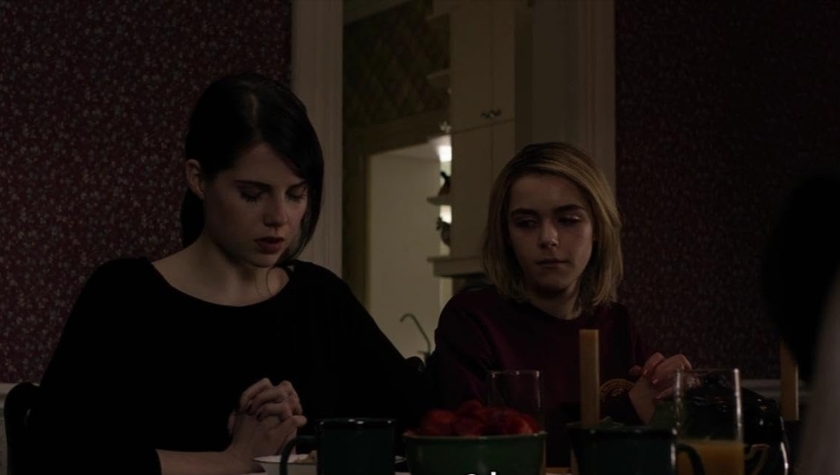 Lucy Boynton and Kiernan Shipka in 'The Blackcoat's Daughter'