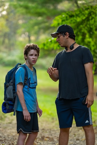 Benjamin Pajak and Michael Lewen on the set of 'Tiny Fugitives'