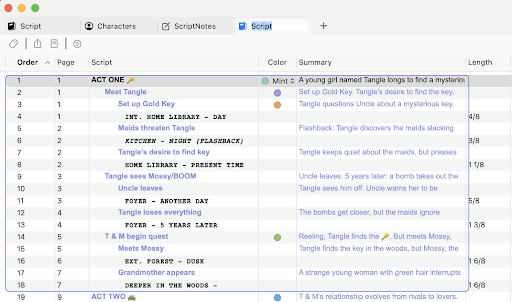 Image of the newly created Script Tab with the word 'Script' highlighed in blue