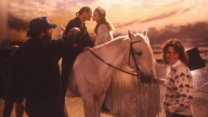 Rob Reiner, Cary Elwes, and Robin Wright on the set of 'The Princess Bride'