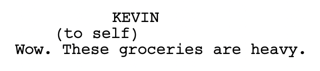 Image of the text emphasizing where Character Name, Parenthetical, and Dialogue are located on a screenplay