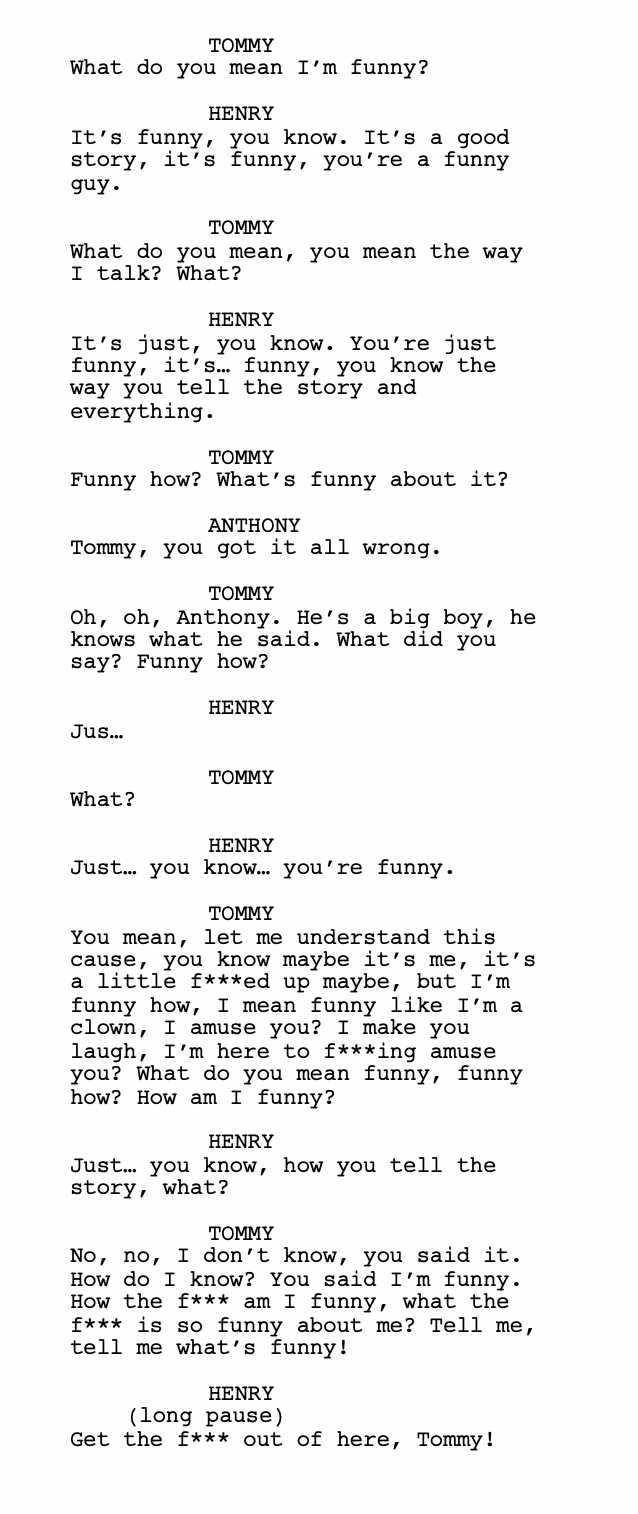 Tommy and Henry's dialogue in 'Goodfellas'