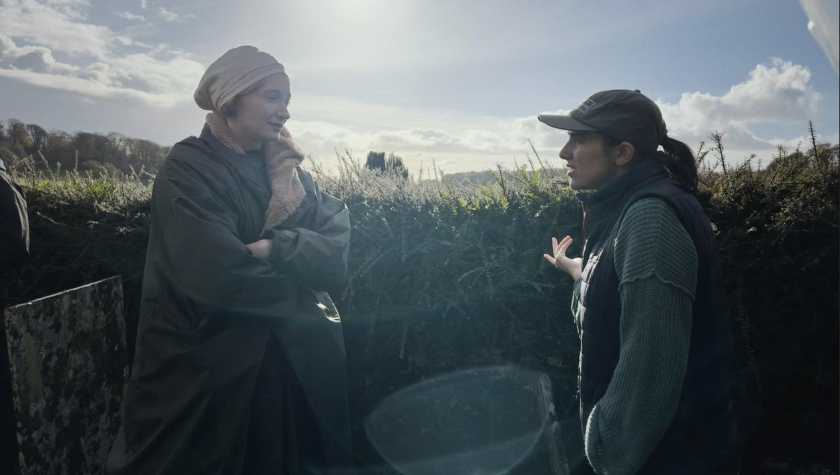 Sophie Turner and Natasha Kermani behind the scenes in 'The Dreadful' (Courtesy of Kate Eccarius)