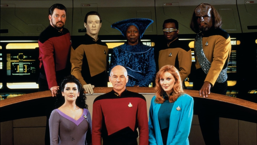 Whoopi Goldberg, Michael Dorn, Jonathan Frakes, Gates McFadden, Marina Sirtis, Brent Spiner, LeVar Burton, and Patrick Stewart in 'Star Trek: The Next Generation'