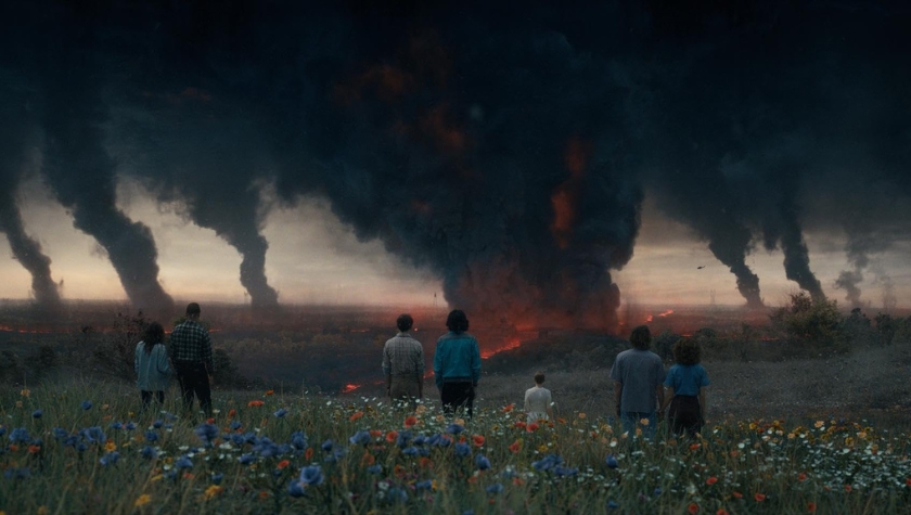 Winona Ryder, David Harbour, Natalia Dyer, Millie Bobby Brown, Finn Wolfhard, and Charlie Heaton in 'Chapter Nine: The Piggyback'