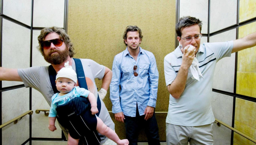 Zach Galifianakis, Bradley Cooper, and Ed Helms in 'The Hangover'